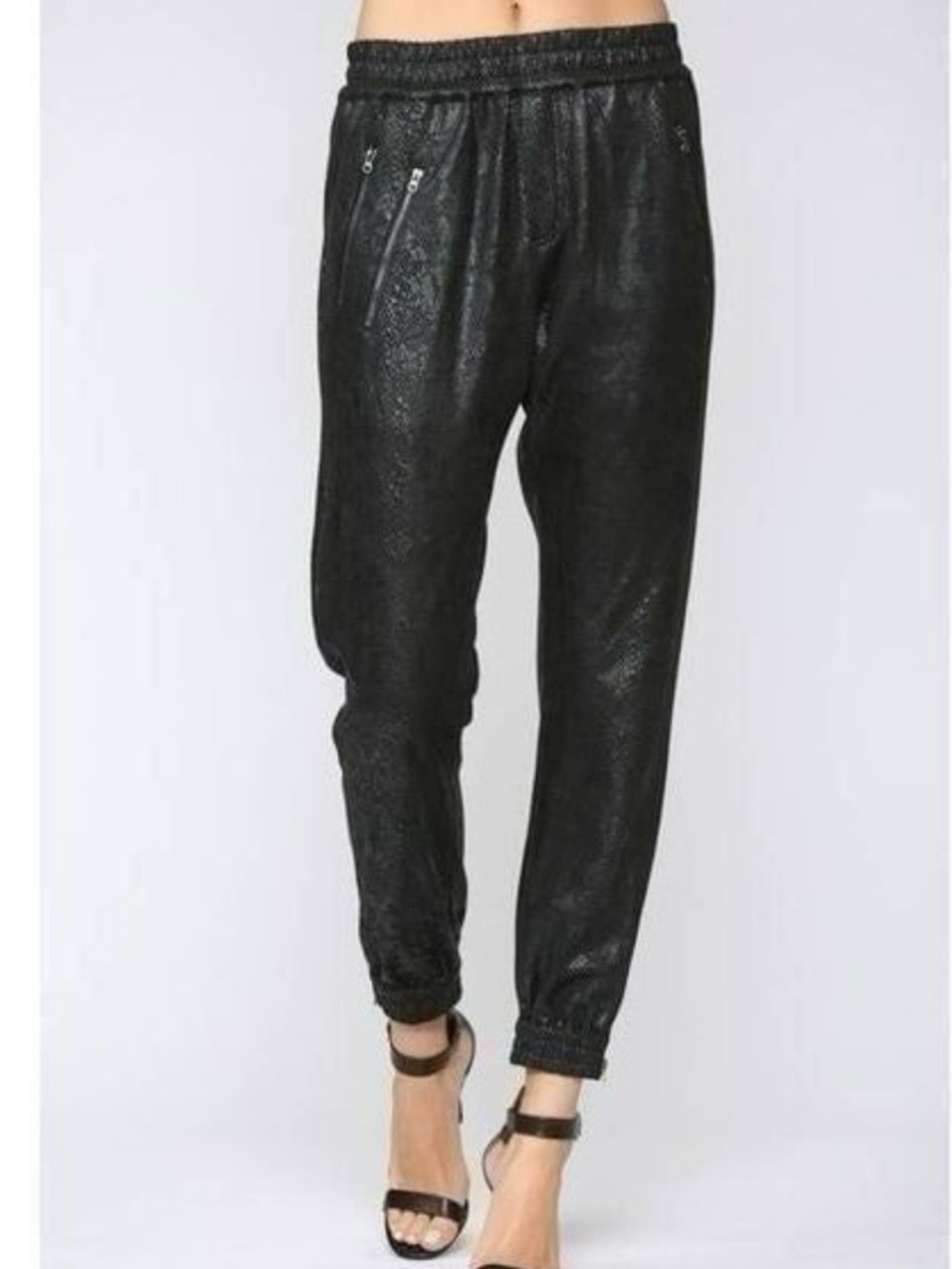 Fate Snake Print Faux Suede Jogger Medium